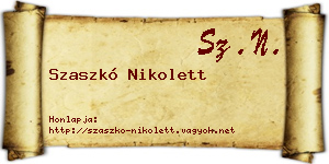 Szaszkó Nikolett névjegykártya