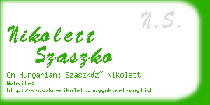 nikolett szaszko business card